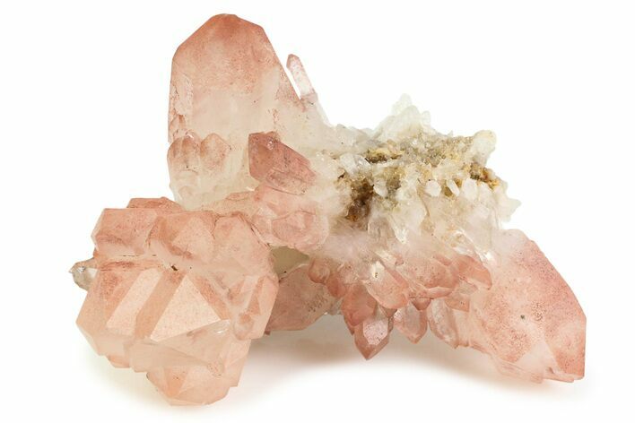 Spotted Pink-Hued Quartz Crystals - India #358791